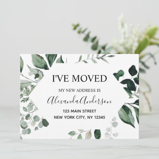 Verplaatsende aankondiging Eucalyptus Greenery (Staand voorkant)