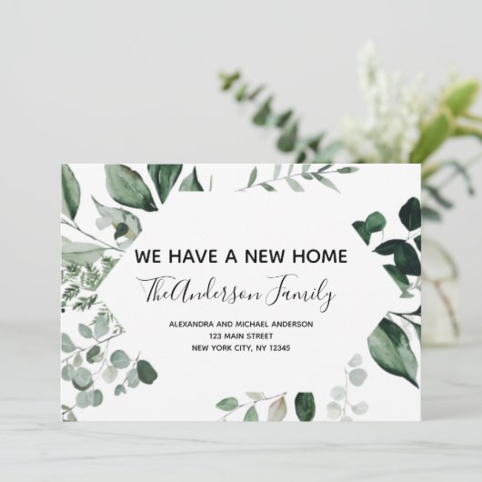 Verplaatsende aankondiging Eucalyptus Greenery (Staand voorkant)