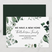 Verplaatsende aankondiging Eucalyptus Greenery (Voorkant / Achterkant)