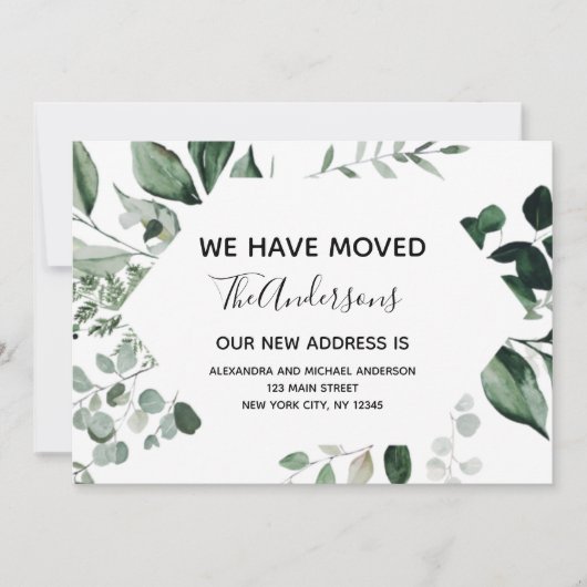 Verplaatsende aankondiging Eucalyptus Greenery (Voorkant)