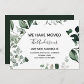 Verplaatsende aankondiging Eucalyptus Greenery (Voorkant / Achterkant)