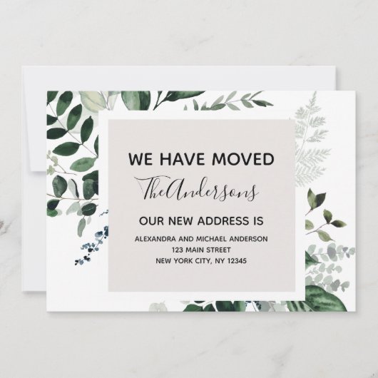 Verplaatsende aankondiging Eucalyptus Greenery (Voorkant)