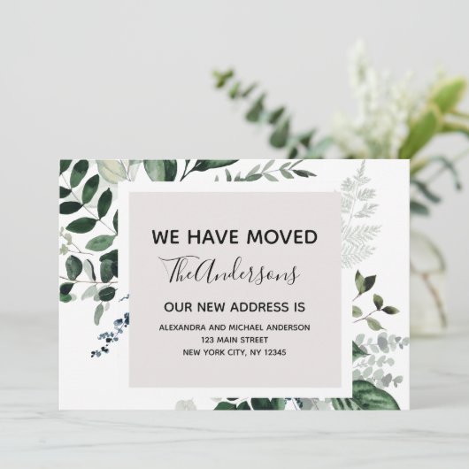 Verplaatsende aankondiging Eucalyptus Greenery (Staand voorkant)