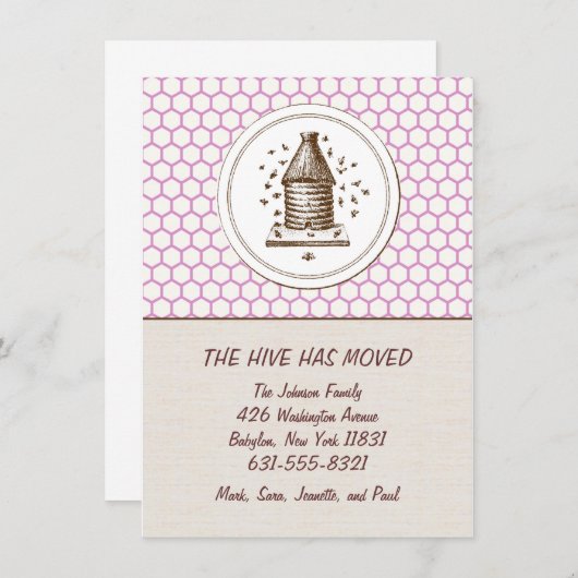 Verplaatsende aankondiging | Hive | Paars (Voorkant / Achterkant)