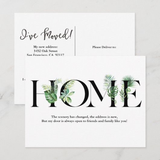 Verplaatsende aankondiging Ik heb Briefkaart verpl (Voorkant / Achterkant)