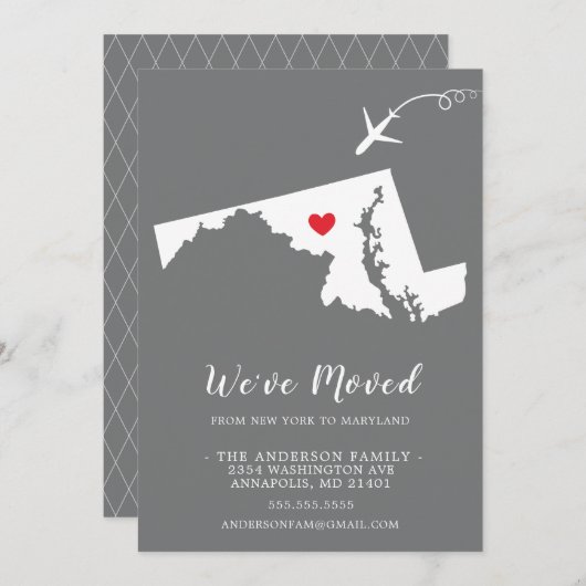 Verplaatsende aankondiging | MARYLAND (Voorkant / Achterkant)