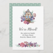 Verplaatsende Aankondiging, Nieuwe Bericht van het Kaart (Voorkant / Achterkant)