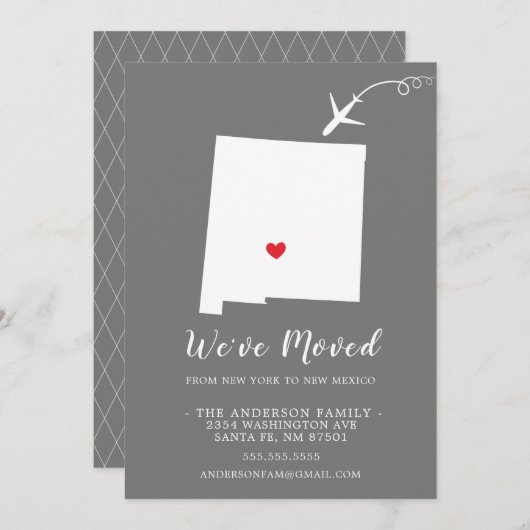 Verplaatsende aankondiging | NIEUWE MEXICO-STAAT (Voorkant / Achterkant)