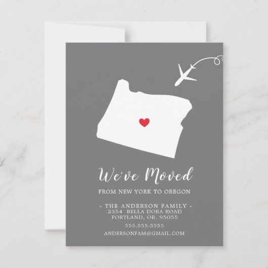 Verplaatsende aankondiging | OREGON VAN DE STAAT (Voorkant)