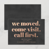 Verplaatsende aankondiging | Roos Gold en houtskoo (Voorkant / Achterkant)