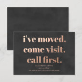 Verplaatsende aankondiging | Roos Gold en houtskoo (Voorkant / Achterkant)