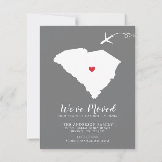 Verplaatsende aankondiging | SOUTH CAROLINA (Voorkant)