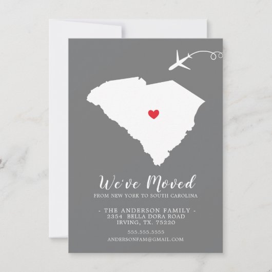 Verplaatsende aankondiging | SOUTH CAROLINA (Voorkant)