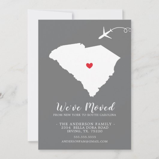 Verplaatsende aankondiging | SOUTH CAROLINA (Voorkant)