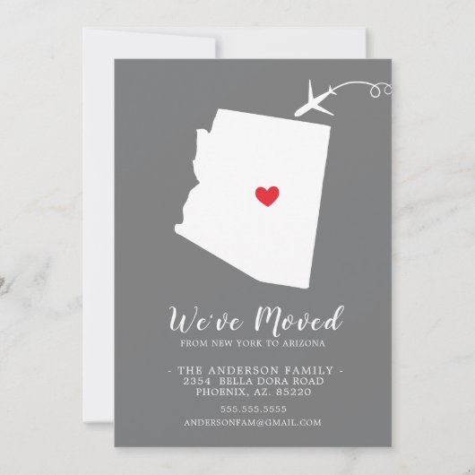Verplaatsende aankondiging | Staat ARIZONA (Voorkant)
