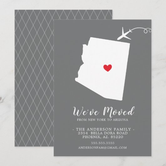 Verplaatsende aankondiging | Staat ARIZONA (Voorkant / Achterkant)