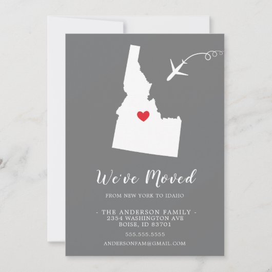 Verplaatsende aankondiging | Staat IDAHO (Voorkant)