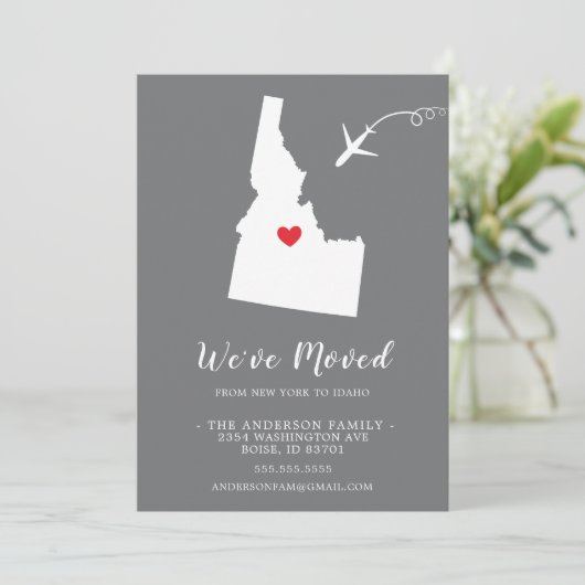 Verplaatsende aankondiging | Staat IDAHO (Staand voorkant)