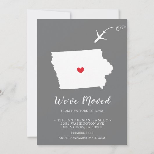 Verplaatsende aankondiging | Staat IOWA (Voorkant)