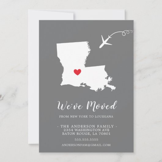 Verplaatsende aankondiging | Staat LOUISIANA (Voorkant)