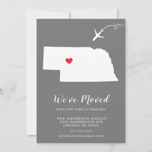 Verplaatsende aankondiging | Staat NEBRASKA (Voorkant)