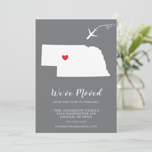 Verplaatsende aankondiging | Staat NEBRASKA (Staand voorkant)