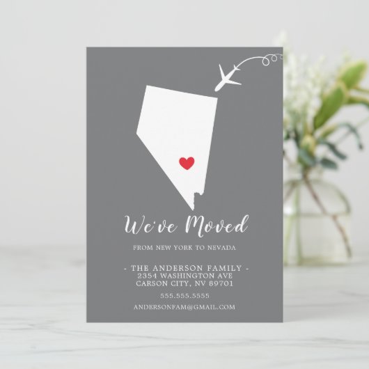 Verplaatsende aankondiging | Staat NEVADA (Staand voorkant)