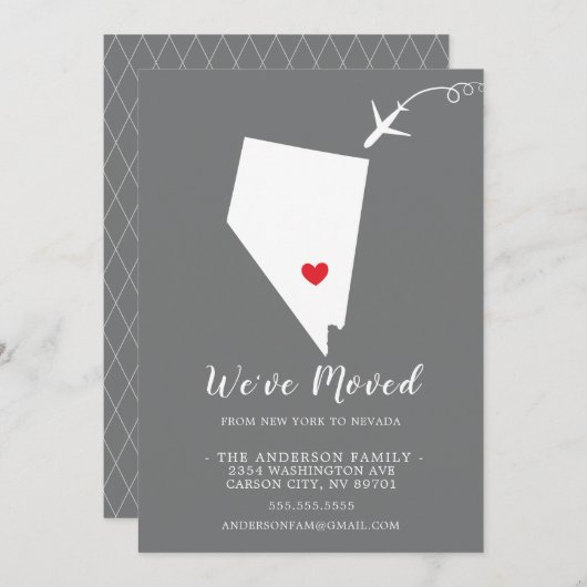 Verplaatsende aankondiging | Staat NEVADA (Voorkant / Achterkant)