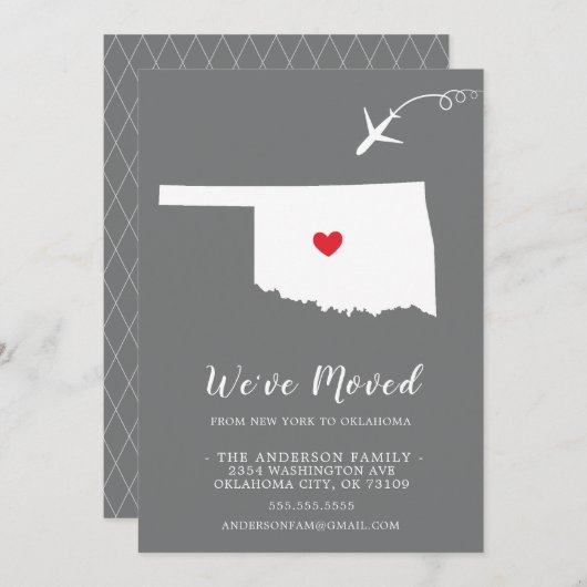 Verplaatsende aankondiging | Staat OKLAHOMA (Voorkant / Achterkant)