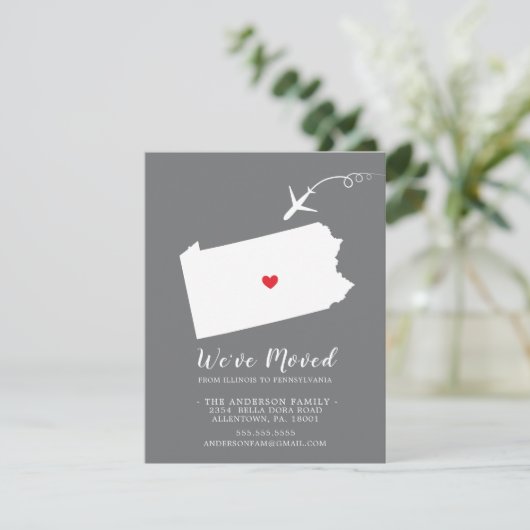 Verplaatsende aankondiging | Staat Pennsylvania (Staand voorkant)
