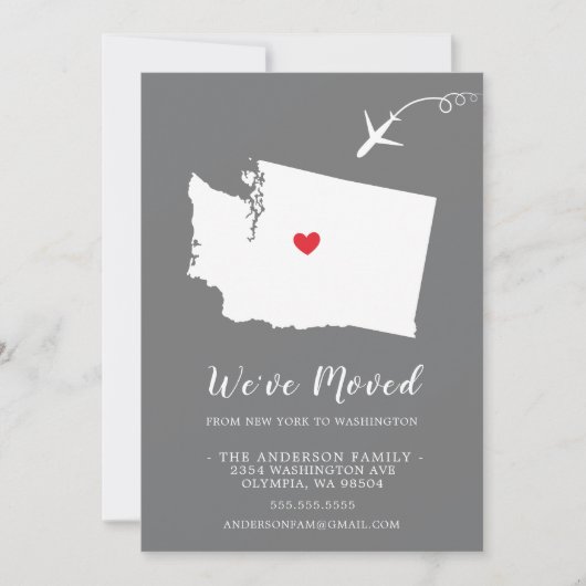 Verplaatsende aankondiging | StaatsWASHINGTON (Voorkant)