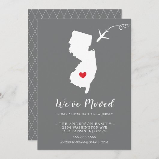 Verplaatsende aankondiging | State NEW JERSEY (Voorkant / Achterkant)