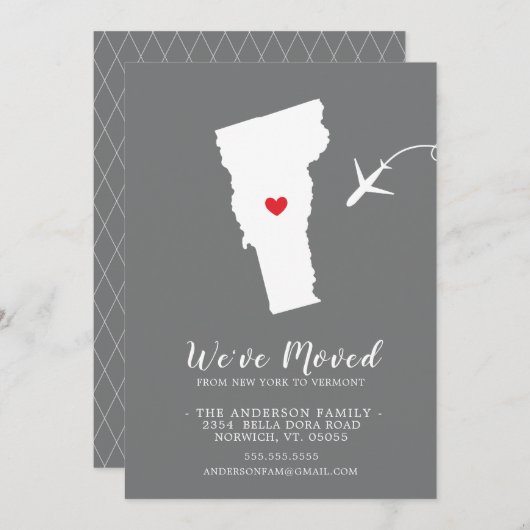 Verplaatsende aankondiging | State VERMONT (Voorkant / Achterkant)
