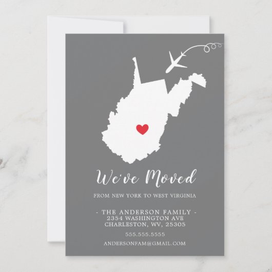 Verplaatsende aankondiging | WEST VIRGINIA (Voorkant)