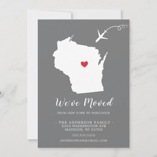 Verplaatsende aankondiging | WISCONSIN (Voorkant)