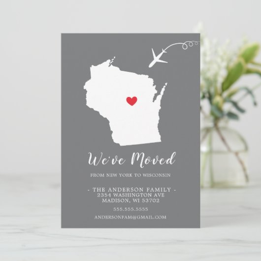 Verplaatsende aankondiging | WISCONSIN (Staand voorkant)