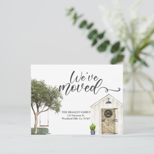 Verplaatsende aankondigingskaart, adreswijzigingsk aankondigingskaart (Staand voorkant)