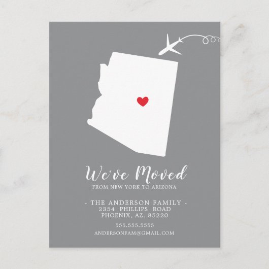Verplaatsende aankondigingsstaat Arizona Post Card Briefkaart (Voorkant)
