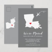 Verplaatsende aankondigingsstaat LOUISIANA-postkaa Briefkaart (Voorkant / Achterkant)