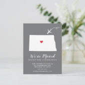 Verplaatsende aankondigingsstaat NOORD DAKOTA Post Briefkaart (Staand voorkant)