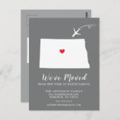 Verplaatsende aankondigingsstaat NOORD DAKOTA Post Briefkaart (Voorkant / Achterkant)