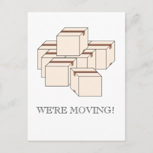 Verplaatsende dozen aankondigingskaart