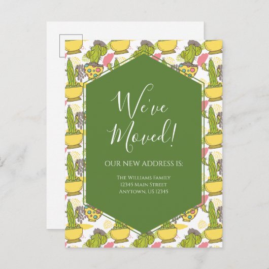 Verplaatsende koninklijke cactus Green Yellow Briefkaart (Voorkant / Achterkant)