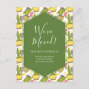 Verplaatsende koninklijke cactus Green Yellow Briefkaart