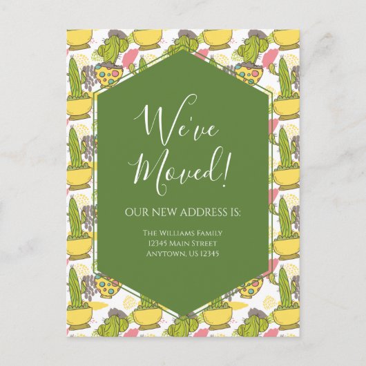 Verplaatsende koninklijke cactus Green Yellow Briefkaart (Voorkant)