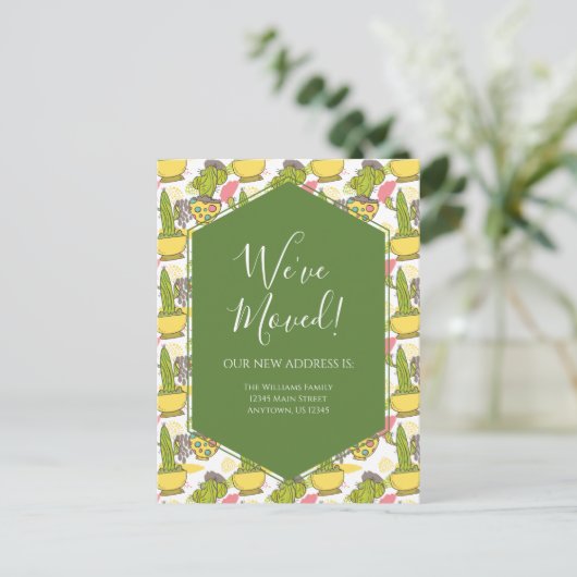 Verplaatsende koninklijke cactus Green Yellow Briefkaart (Staand voorkant)