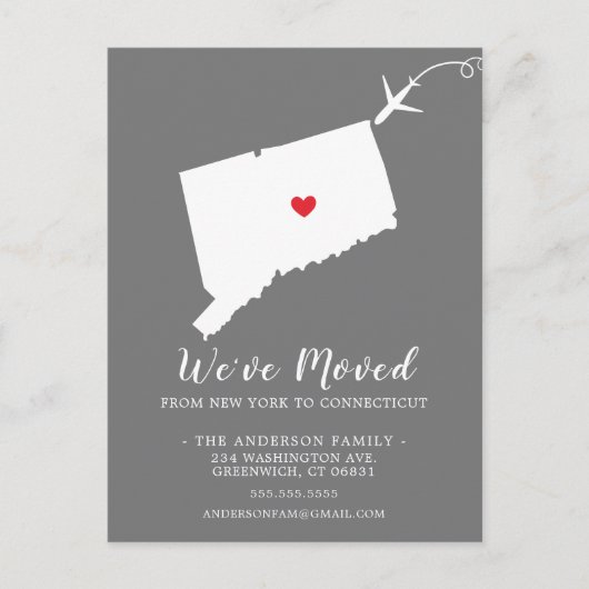 Verplaatsende koninklijke staat CONNECTICUT Post C Briefkaart (Voorkant)