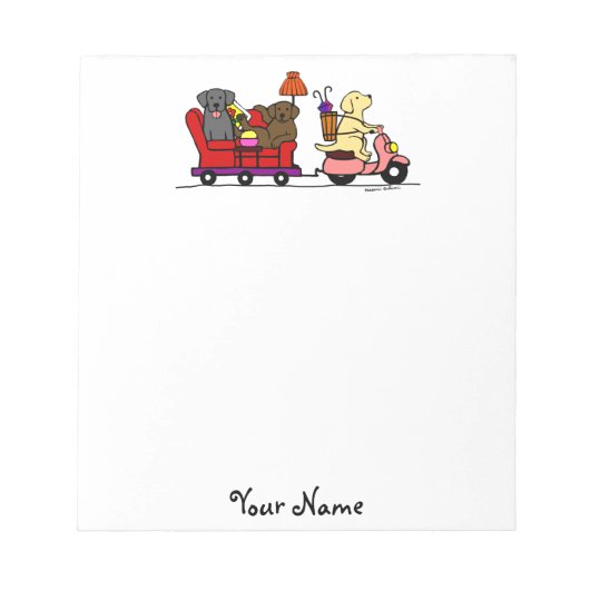 Verplaatsende labradors notitieblok (Voorkant)