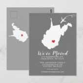 Verplaatsende Mededelingsstaat WEST VIRGINIA-postk Briefkaart (Voorkant / Achterkant)