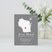 Verplaatsende Mededelingsstaat WISCONSIN-postkaart Briefkaart (Staand voorkant)